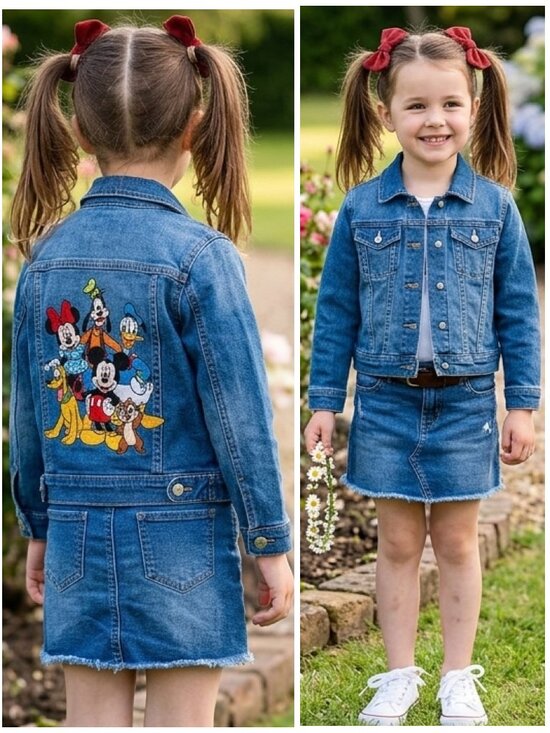 Disney Other - Vintage 90s Disney Store Mickey & Friends Embroidered Denim Jacket Med Wash